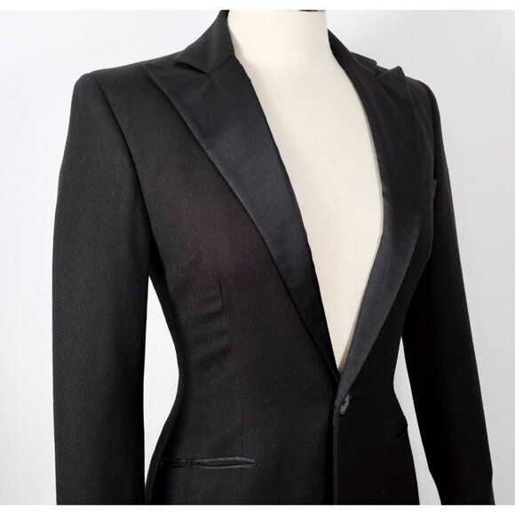 Ralph Lauren Purple Label Collection long coat 4 jacket tuxedo black - Picture 12 of 14